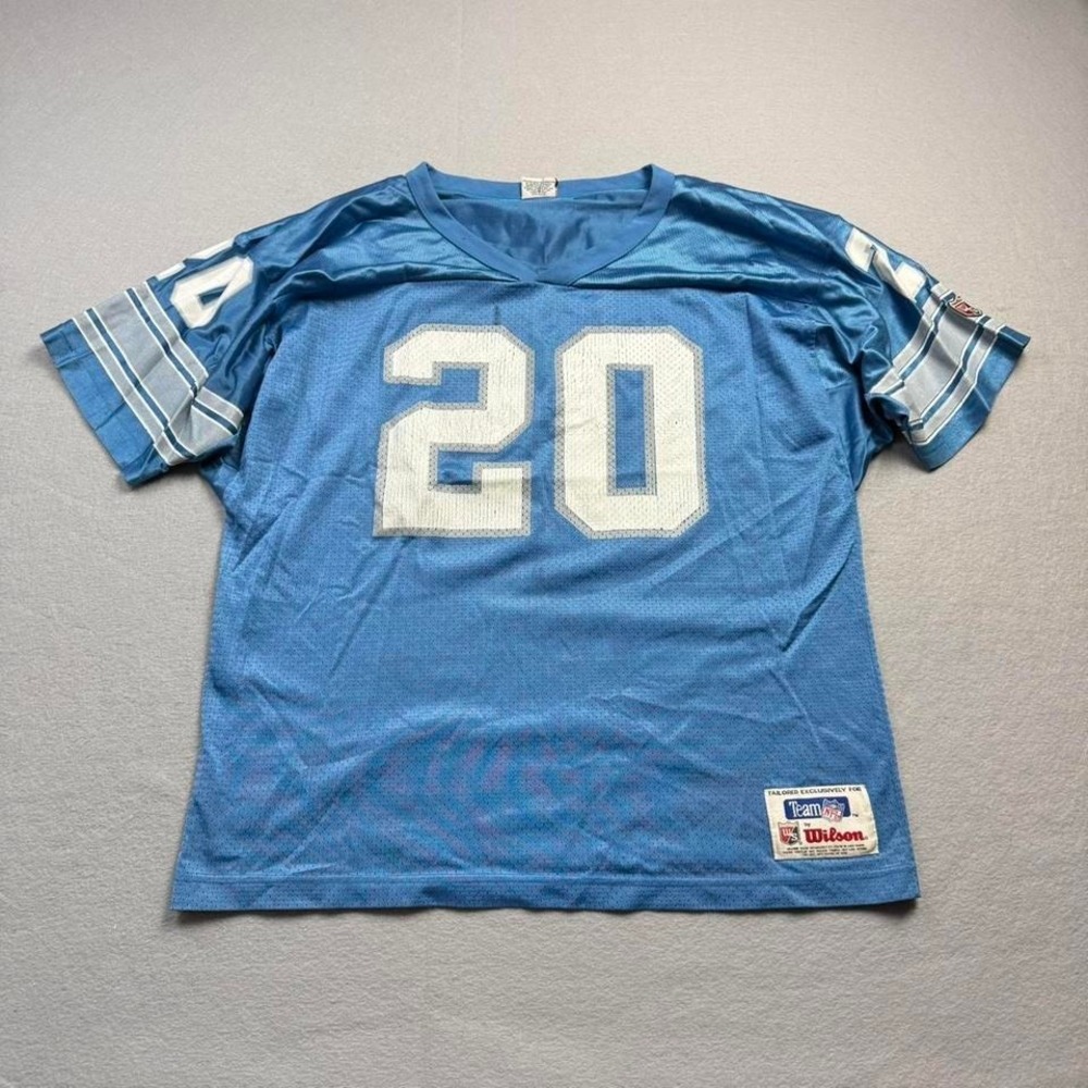Detroit Lions 20 Wilson NFL Jersey Blue Vintage USA XL